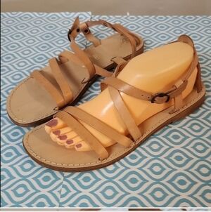 Seychelles sandals leather straps Italy Flats Boho festival Size 9